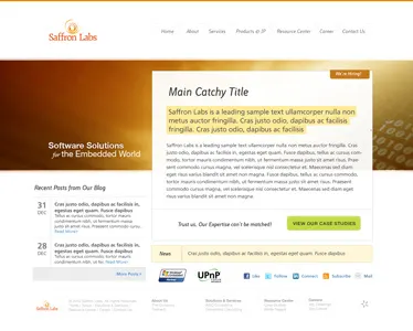 Saffron Labs - landing page clean home landing orange saffron white yellow