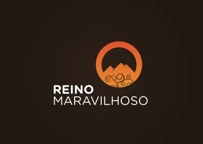 Reino Maravilhoso brown logo mountains orange