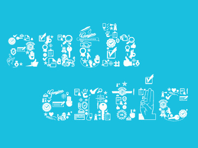 Authentic cyan glypha type vector