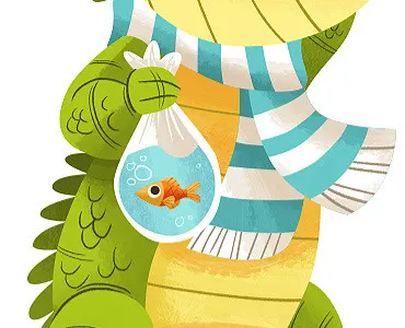 New pet fish croc fish illustration