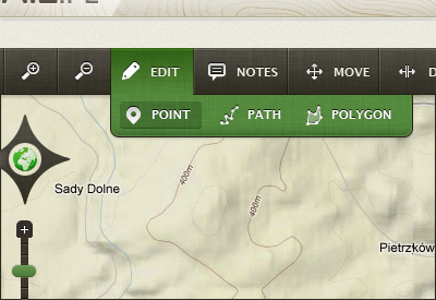 Map UI active controls dropdown map ui zoombar