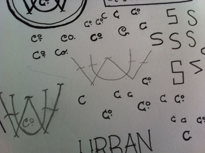 Logo Type Sketches co. company letters logo s sketch u w