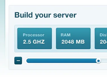 Build your server blue controls customize green hosting slider vps