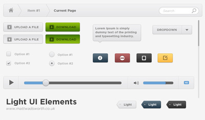 Light UI PSD button light psd ui