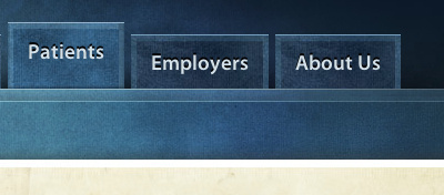 DPH Top Nav Menu blue menu navigation tabs textured