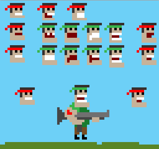 One Mean Mothergunner 8 bit 8bit army gun gunner hero machinegun mothergunner pixel rambo soldier war