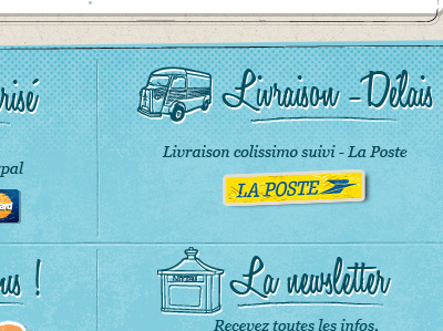 Vintage ecommerce footer french retro shop vintage