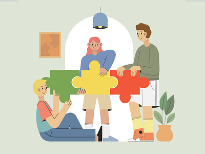 Teamwork Illustration - Lottie Animation 2d 3d 3d illustration agency animasi animation clean company design graphic design header hero illustration lotie loties motion motion graphics professional startup teamwork