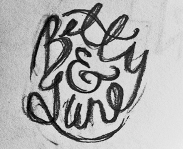 Betty & June logo sketch drawing logo rough sketch