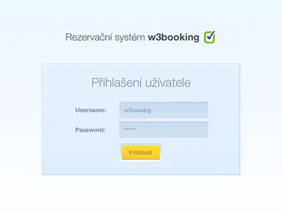 w3booking login clean interface light simple