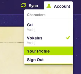 Characters menu purple ui
