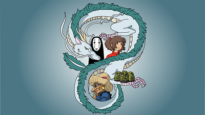 Spirited Away chihiro concept art design drawing ghost graphic design haku illustration illustrator spirited away