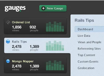 Gaug.es 2.0 dark gauges redesign