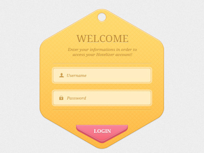 Fancy Login application hotel login modern red ui user interface yellow