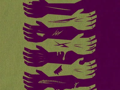 THEY GOT ME cloth cotton fabric hand shirt tee texture zombie