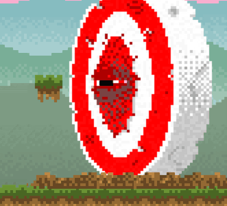 "Blink and you'll miss it." 8 bit 8bit animated animation blink eye eyeball game miniboss pixel target videogame