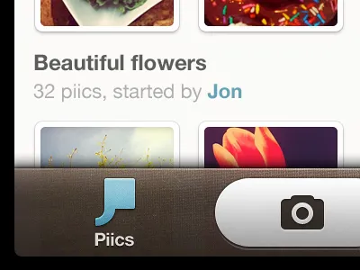 Piictu app TabBar capture button ios photo app tabbar