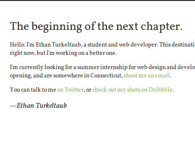The next chapter. temporary