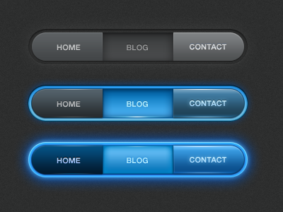 Menubar button dark effects glow menu navigation ui