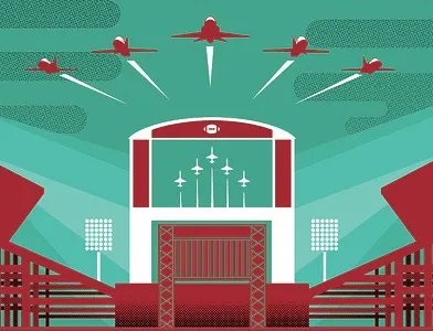 Go State field flyover football game go state jumbotron msu plane stadium team