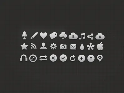 Icons black camera grey icons mail mic pencil photoshop sync ui