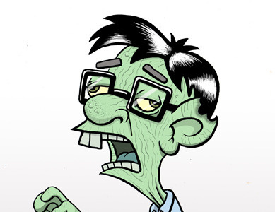 IT Nerd Zombie cartoon nerd zombie