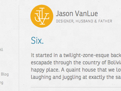 Refresh blog personal typography virb web