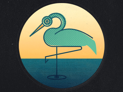 Ride Like The Wind bird blue designers.mx halftone orange water yellow