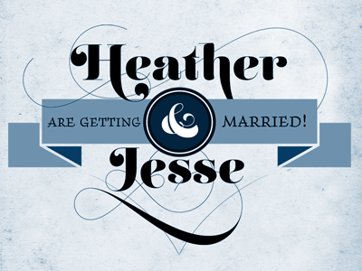 H & J layout sketch typography wedding