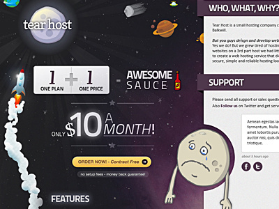 Tear Host awesome sauce css3 hosting html5 javascript js pluto rocket