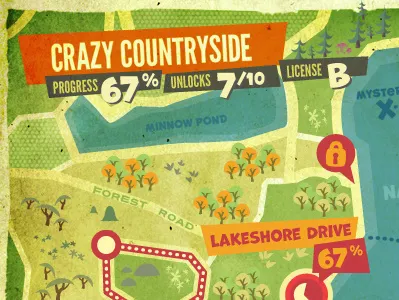 Throwback theme map 50s cartoon maps vintage