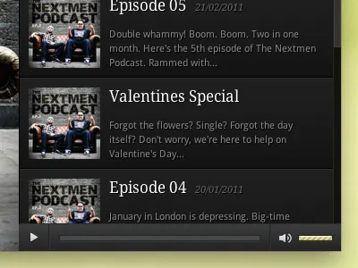 The Nextmen Podcast Player app jquery music player titanium desktop
