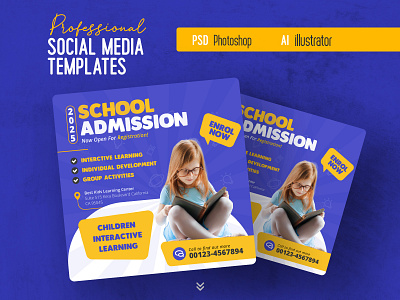 School Admission Instagram Post Banner social media