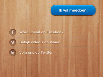 Website Design button design social website wood