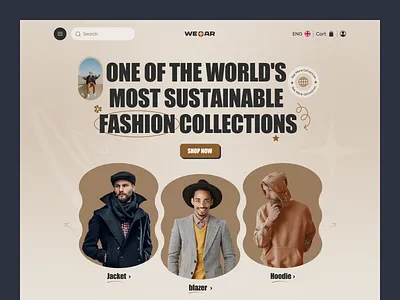 WEAR-Fashion Brand Ecommerce Website Design clean clothing design e commerce ecommerce elegant fashion interface landing page landingpage layout minimal outfit style trending2023 ui uiux wear web design website