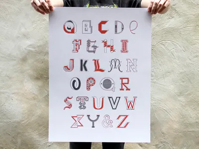 Alphabet Screen Print alphabattle illustration lettering poster type