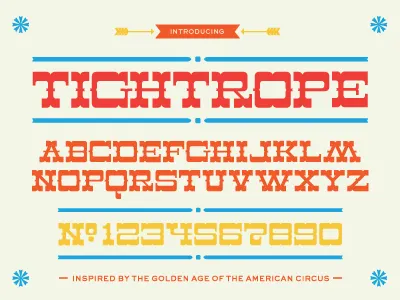 Dribbble 012 bold circus curvy excited font headline lost type co op numerals tightrope