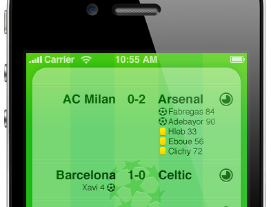 Football Scores app iphone