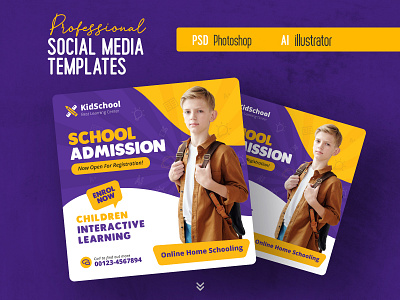 School Admission Social Media Post Template social media