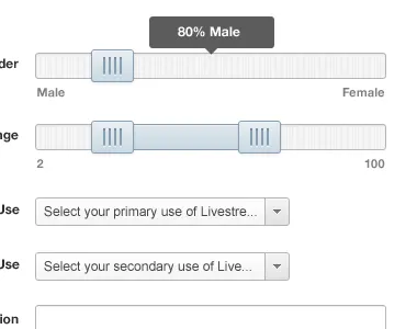 Sliders and Dropdowns dropdown form input selector slider