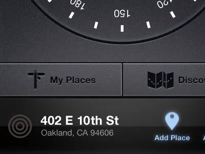 Compass Menu Detail android buttons compass location mobile ui