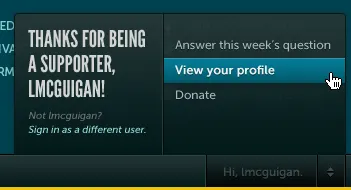 Thanks for being a Supporter! flyout footer hover menu