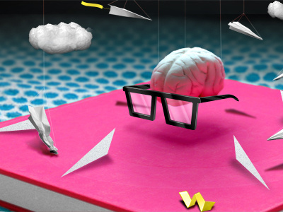 Brainzone abstract brain brains glasses paper plane photography