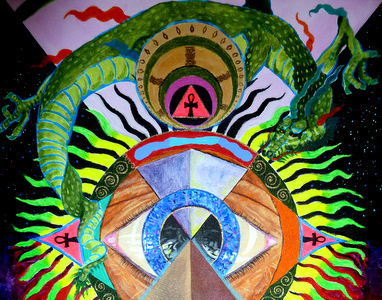 chi-man pushing away the universe (detail) away chi man painting postjam pushing the universe