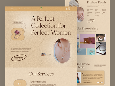 Jewelry Website Design clean ui design ecommerce website interface jewelry jewelry landing page jewelry website landing page landing page design product service startup ui ui design ux ux design web website website design website landing page