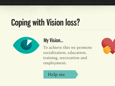 Society for the blind: Home detail calluna charity gnuolane icon pattern teal website