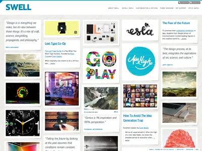 Swell Premium Theme grid isotope tumblr
