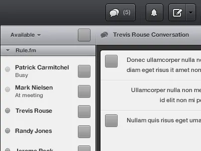 Rule.fm Lited - Chat UI app avatar chat dialogue lite status ui