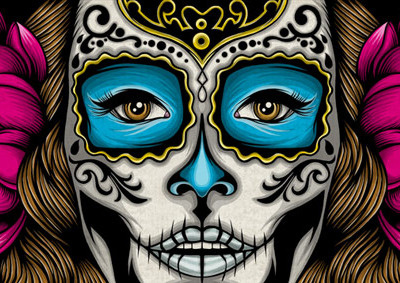 La Calavera Catrina dia de los muertos elegant elegant skull flowers sexy skull