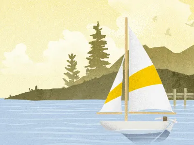 It's Another Boat! another boat dock illustration sailboat trees water web